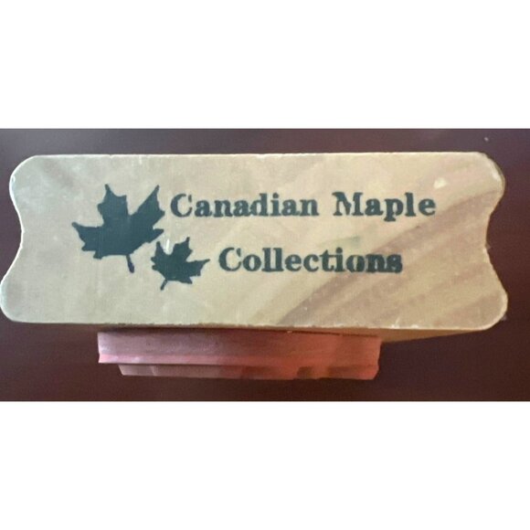 Wooden Rubber Stamp With Cornucopia & Autumn Harvest Design thanksgiving - Picture 3 of 4